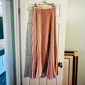 Pink Satin Maxi Skirt